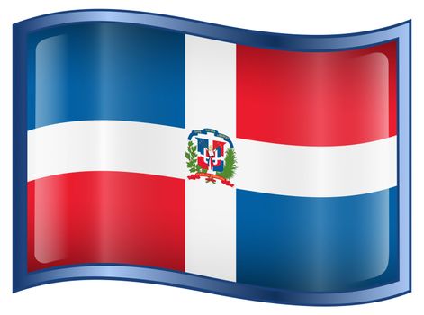 Dominican Republic Flag icon, isolated on white background.