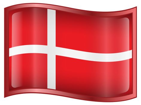 Danish Flag icon, isolated on white background.