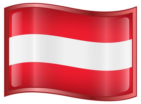 Austrian Flag icon, isolated on white background.