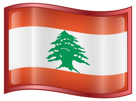 Lebanese Flag icon, isolated on white background.