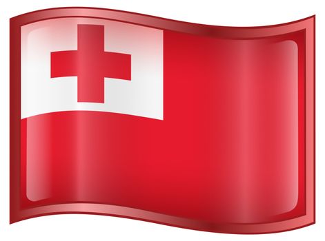 Tonga Flag icon, isolated on white background.