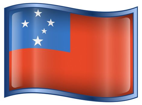 Samoa Flag icon, isolated on white background.