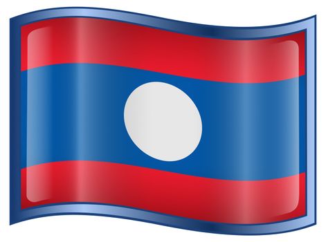 Laos Flag icon, isolated on white background.