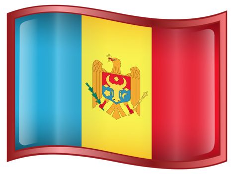 Moldova Flag icon, isolated on white background.