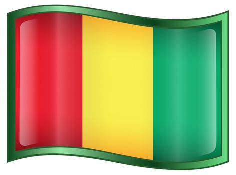 Guinea Flag icon, isolated on white background.