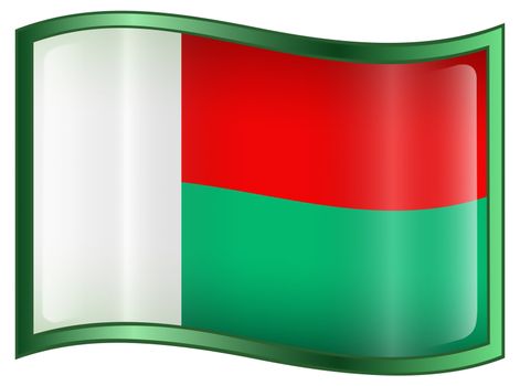 Madagascar Flag icon, isolated on white background.