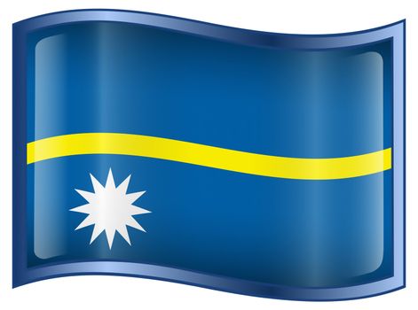 Nauru Flag icon, isolated on white background.