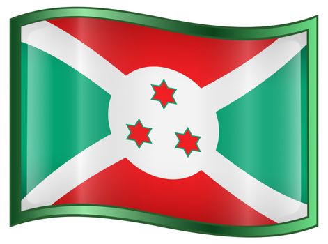 Burundi Flag icon, isolated on white background.