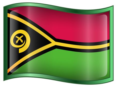 Vanuatu Flag icon, isolated on white background.