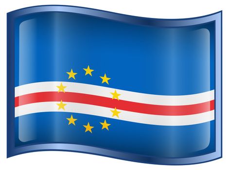 Cape Verde Flag icon, isolated on white background