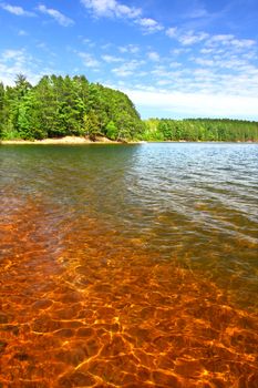 Beautiful sunny day on a northwoods Wisconsin Lake.