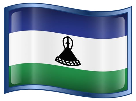 Lesotho Flag Icon, isolated on white background