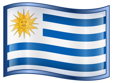 Uruguaian Flag icon, isolated on white background