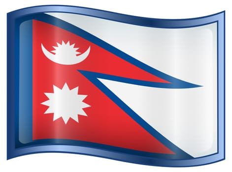 Nepal Flag icon, isolated on white background