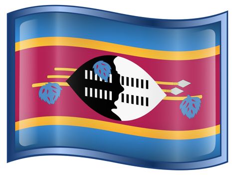 Swaziland Flag icon, isolated on white background