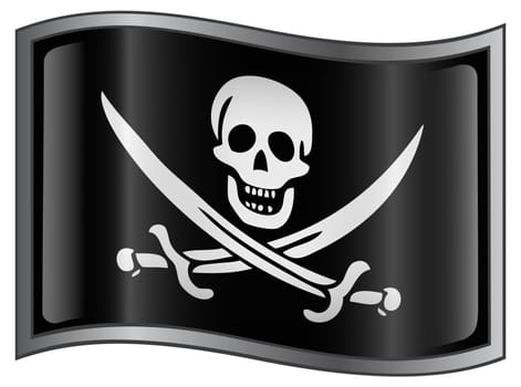 pirate flag icon, isolated on white background