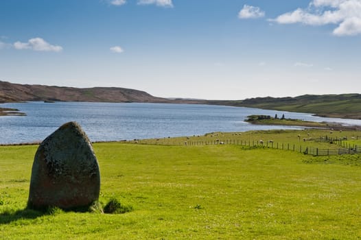 Standing stone near Loch Finlaggan, centre of the Lordship of the Isles