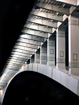 The bridge over the Moscow river in the night