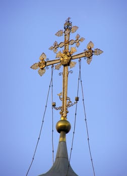 The top of an Orthodox church in Moscow Russia    