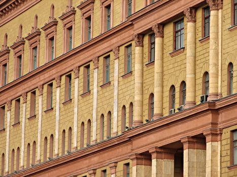 The wall of an old Moscow office building
