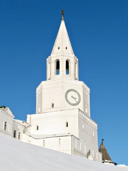 The tower of the Kazan kremlin in wnter, Russia