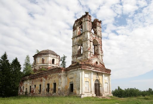 The ruins of a big church in Karelia, Russia