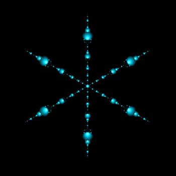 An abstract snowflake that originated as a fractal.