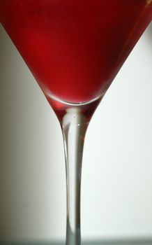 macro shot of red martini cocktail on classic glass