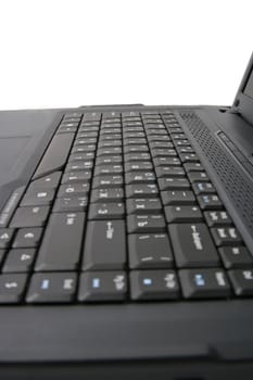 The black keyboard from a mobile computer