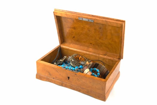 Casket with ornaments on a white background