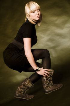 a model portrait in the studio