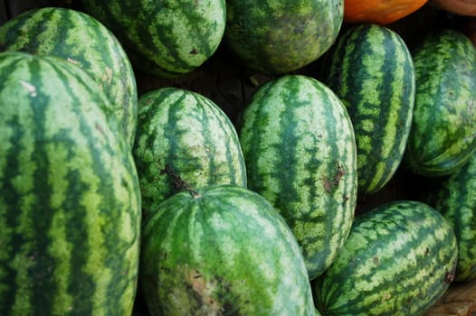 watermelon seen up close at the farmers market