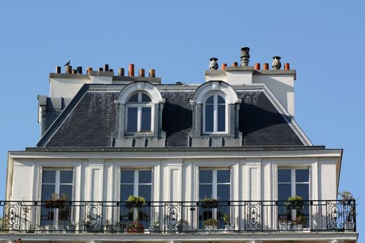 Top of an ancient building in Paris - France