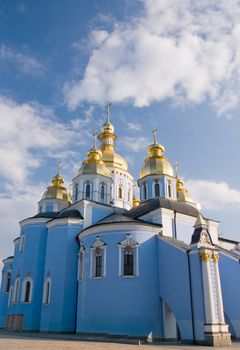 
Domes of a temple of a monastery of sacred Michael in Kiev