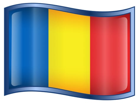 Chadian Flag icon, isolated on white background.