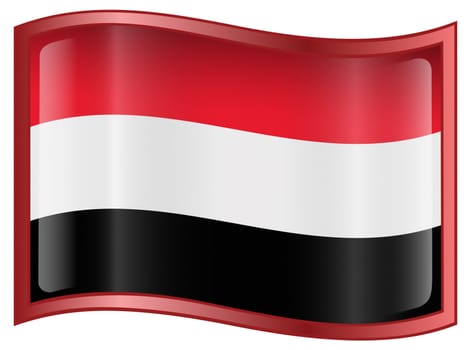 Yemeni flag icon, isolated on white background