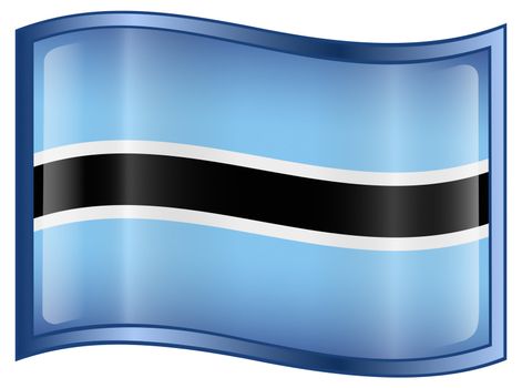 Botswana Flag icon, isolated on white background.