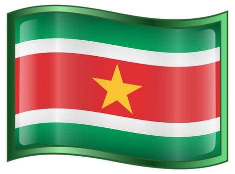 Suriname flag icon, isolated on white background
