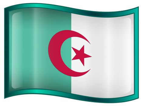 Algeria flag icon, isolated on white background