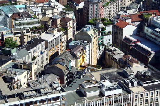 Aerial view of Milan from the rooftop of Pirelli building.