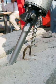 
drill punch sticking out of concrete