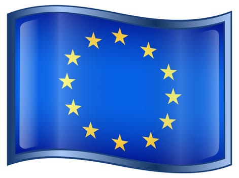 Europe Flag Icon, isolated on white background.