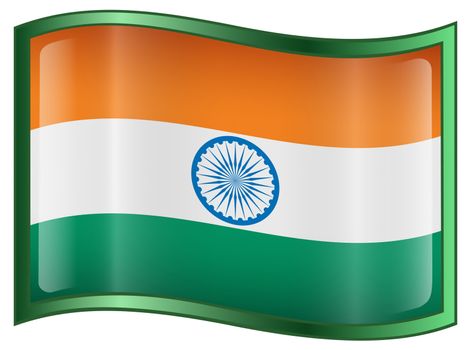 India Flag icon, isolated on white background