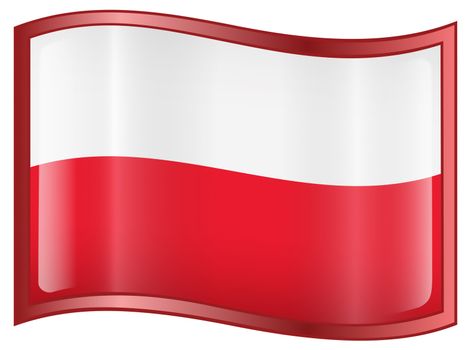Poland Flag Icon, isolated on white background.