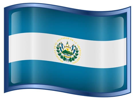 El Salvador Flag icon, isolated on white background.