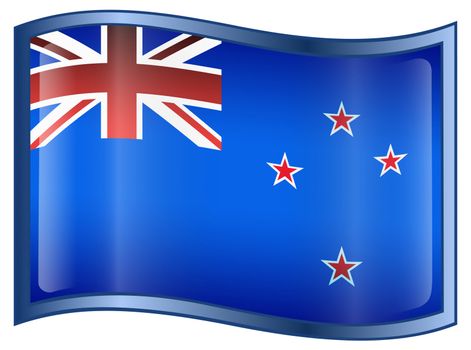 New Zealand Flag Icon, isolated on white background.