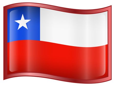 Chile Flag Icon, isolated on white background.