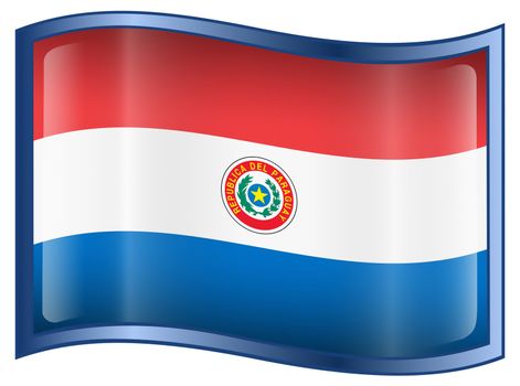 Paraguay Flag Icon, isolated on white background.