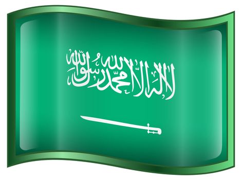 Saudi Arabia Flag Icon, isolated on white background.