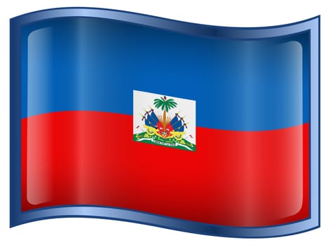 Haiti Flag Icon, isolated on white background.